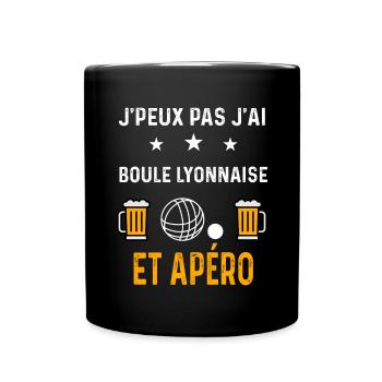 je peux pas j'ai boule lyonnaise et apéro boule - Mug uni - noir - Devant