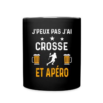 je peux pas j'ai crosse et apéro crosse - Mug uni - noir - Devant