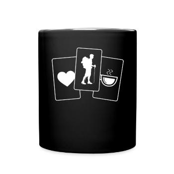 Heart - Coffee - Hiking - - Full Colour Mug - black - Front