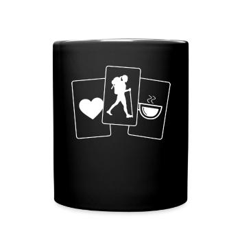 Heart - Coffee - Women's Hiking - - Full Colour Mug - black - Front
