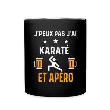 je peux pas j'ai karaté combat et apéro karaté - Mug uni - noir - Devant