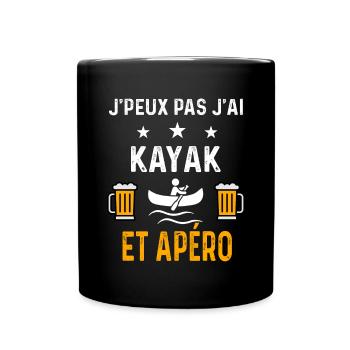 je peux pas j'ai kayak et apéro kayak - Mug uni - noir - Devant