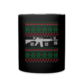 Guns Ugly Christmas - Full Colour Mug - black - Front