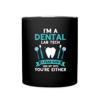 Orthodontic technician and dental laboratory - Full Colour Mug - black - Front