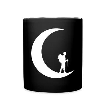 Mondsichel - Wandern - - Tasse einfarbig - Schwarz - Vorne