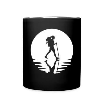 Circle and Reflection - Female Hiking - - Full Colour Mug - black - Front