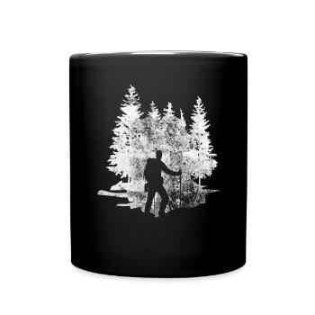 Baum - Wandern - (2) - Tasse einfarbig - Schwarz - Vorne