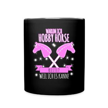 Hobby Horse Steckenpferd Hobbyhorse - Tasse einfarbig - Schwarz - Vorne