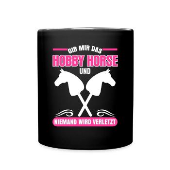 Hobby Horse Reiten Hobbyhorse - Tasse einfarbig - Schwarz - Vorne