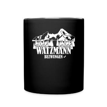 Watzmann Bergsteiger Watzmannmassiv - Tasse einfarbig - Schwarz - Vorne