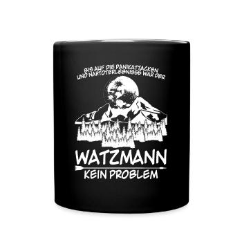 Watzmann Wandern Witz Watzmannmassiv - Tasse einfarbig - Schwarz - Vorne