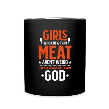 Fleischer Metzger Fleischerei Metzgerei Butcher - Tasse einfarbig - Schwarz - Vorne