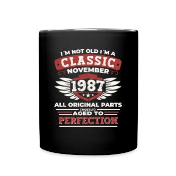 Classique Novembre 1987 - Cadeau de 35e anniversaire - Mug uni - noir - Devant