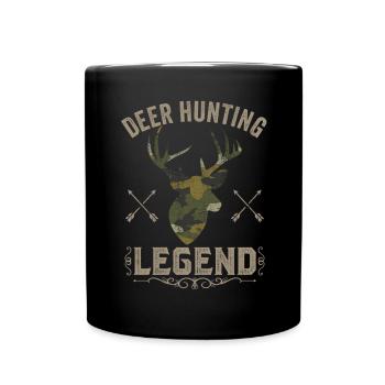 Hirschjagd Legende Rotwild Jäger Jagd Hirschgeweih - Tasse einfarbig - Schwarz - Vorne