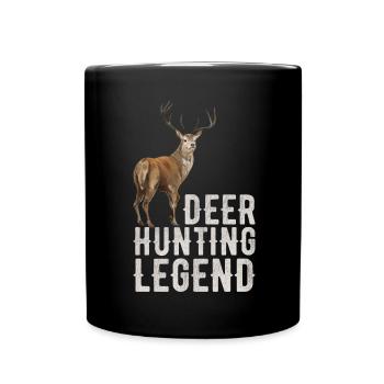 Hirschjagd Legende Rotwild Jäger Jagd Hirschgeweih - Tasse einfarbig - Schwarz - Vorne