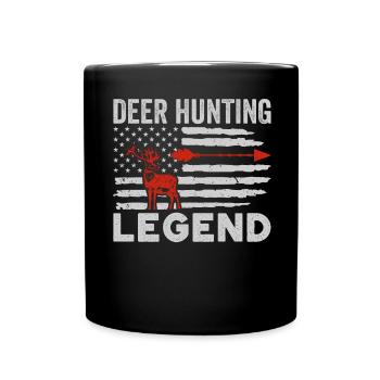 Hirschjagd Legende Rotwild Jäger Jagd Hirschgeweih - Tasse einfarbig - Schwarz - Vorne