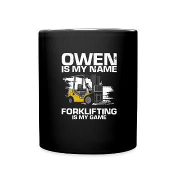 Warehouse drivers and warehouse workers for forklifts - Full Colour Mug - black - Front