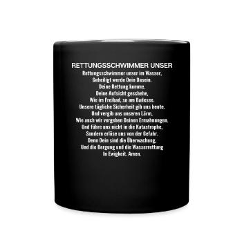 Rettungsschwimmer Wasserrettung Lifesaver - Tasse einfarbig - Schwarz - Vorne
