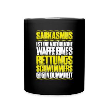 Rettungsschwimmer Wasserrettung Lifesaver - Tasse einfarbig - Schwarz - Vorne