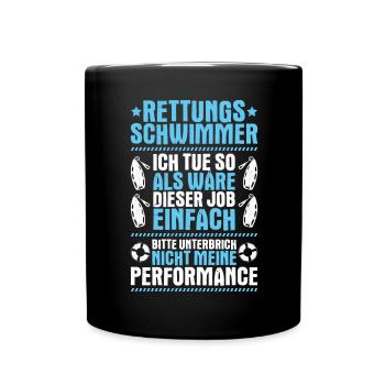 Rettungsschwimmer Wasserrettung Lifesaver - Tasse einfarbig - Schwarz - Vorne