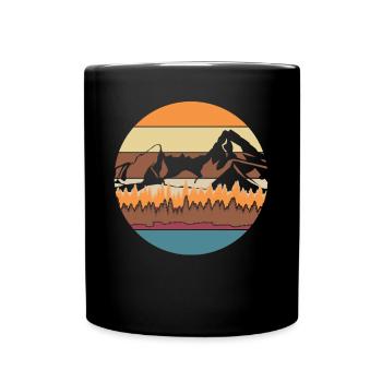 Watzmann Hiking Retro Watzmann Massif - Full Colour Mug - black - Front