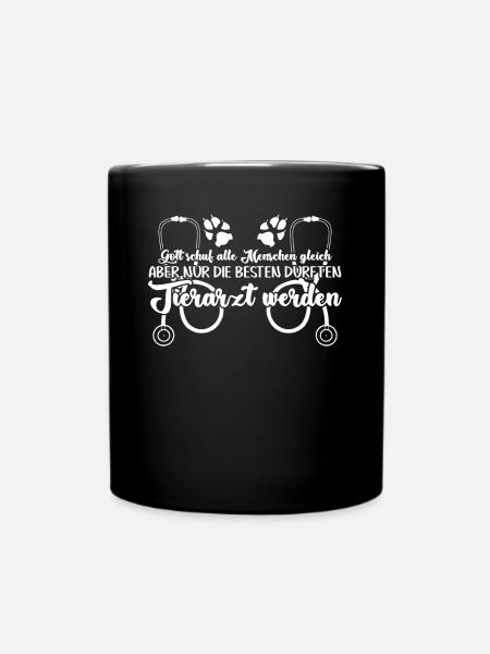 Tierarzt Tierärztin Tierarztpraxis - Tasse einfarbig - Schwarz