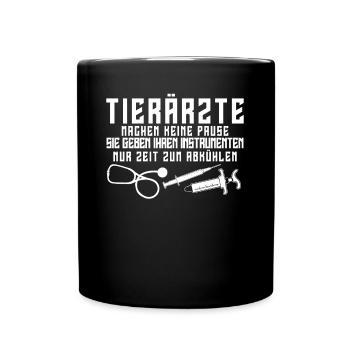 Tierarzt Tiermedizin Tierärztin - Tasse einfarbig - Schwarz - Vorne