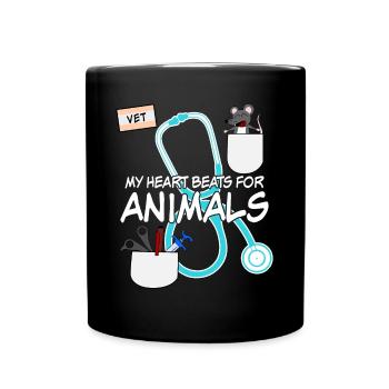 Tierarzt Veterinär Tiermedizin - Tasse einfarbig - Schwarz - Vorne