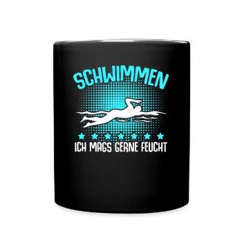 Schwimmen Schwimmer Schwimmtrainer - Tasse einfarbig - Schwarz - Vorne