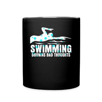 Citation du nageur Entraîneur de natation - Mug uni - noir - Devant