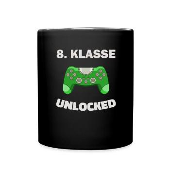 8. Klasse Gamer Deko Zocker Schule Kinder Geschenk - Tasse einfarbig - Schwarz - Vorne