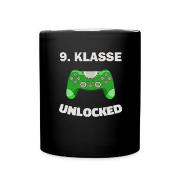 9. Klasse Gamer Deko Zocker Schule Kinder Geschenk - Tasse einfarbig - Schwarz - Vorne