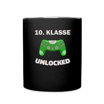 10. Klasse Gamer Deko Zocker Schule Kind Geschenk - Tasse einfarbig - Schwarz - Vorne