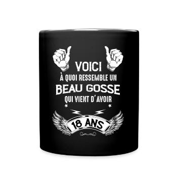 Anniversaire beau gosse 18 ans Cadeau Jeune Homme - Mug uni - noir - Devant