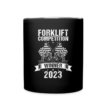 Warehouse drivers and warehouse workers for forklifts - Full Colour Mug - black - Front