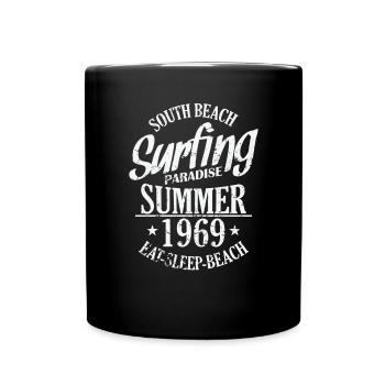 South Beach Surfing Paradise Summer 1969 Surf - Tasse einfarbig - Schwarz - Vorne