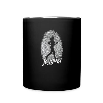 Jogging as a fingerprint Fitness Running - Full Colour Mug - black - Front