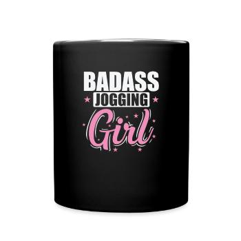 Badass Jogging Girl Fitness Sport Running - Full Colour Mug - black - Front