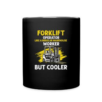 Warehouse drivers and warehouse workers for forklifts - Full Colour Mug - black - Front