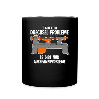 Drechsler Drechseln Drechselbank - Tasse einfarbig - Schwarz - Vorne