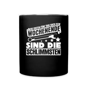 Handwerker Handwerk - Tasse einfarbig - Schwarz - Vorne