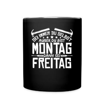 Handwerker Werkstatt Handwerk - Tasse einfarbig - Schwarz - Vorne