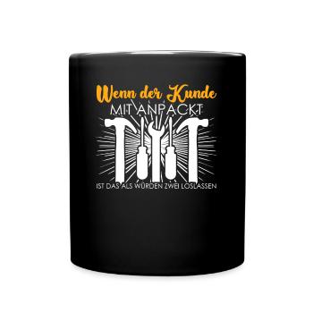 Handwerker Werkstatt Werkzeug Handwerk - Tasse einfarbig - Schwarz - Vorne
