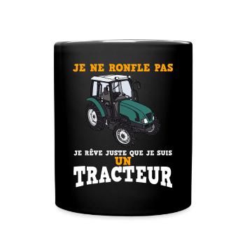 Mon Rêve De Tracteur Cadeau Homme Humour - Mug uni - noir - Devant
