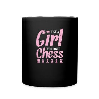 Just a Girl who loves Chess Chess Brain Teaser - Full Colour Mug - black - Front