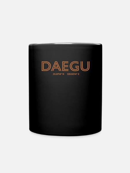 South Korea Stadt Koordinaten - Daegu - Tasse einfarbig - Schwarz