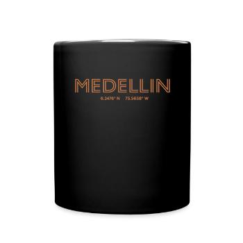 Colombia Stadt Koordinaten - Medellin - Tasse einfarbig - Schwarz - Vorne