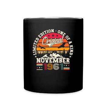 Original November 1961 61st birthday gift - Full Colour Mug - black - Front