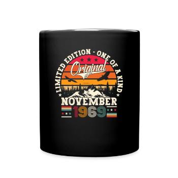 Original November 1969 53rd Birthday Gift - Full Colour Mug - black - Front