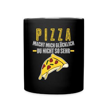 Pizza Pizzaria Pizzabäcker - Tasse einfarbig - Schwarz - Vorne